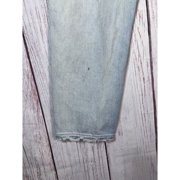 FRAME Women's Mid Rise Straight Leg Jeans Blue Le Garcon 2 Tone Patchwork Sz 36 - Picture 10 of 10